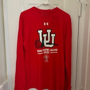 Utah Utes Under Armour Red Rose Bowl Game 2022 Long Sleeve Shirt